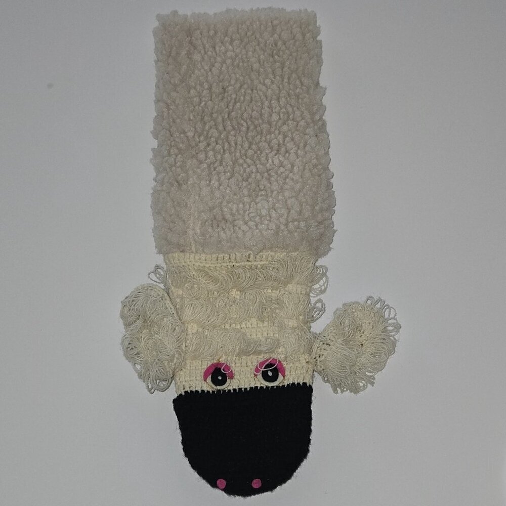 VTG Dakin Knit Mitt Sheep Lamb Hand Puppet Sherpa READ